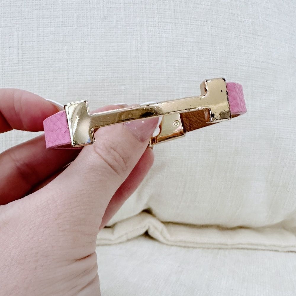 H Pink and Gold Bracelet